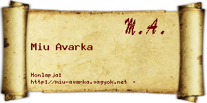 Miu Avarka névjegykártya
